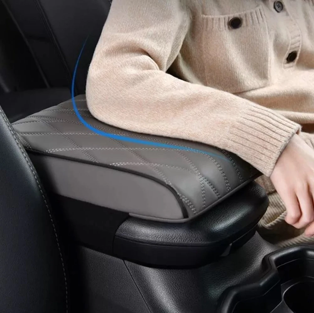 

New Leather Thickened Car Armrest Box Pad Memory Cotton Soft Cushion Central Arm Rest Pad Interior Elbow Support Protector Mat