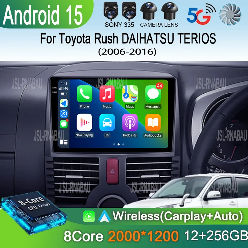 

Car Radio Android 15 For Toyota Rush DAIHATSU TERIOS Multimedia Car GPS Player Navigation Touch Screen Stereo Radio No 2 DIN