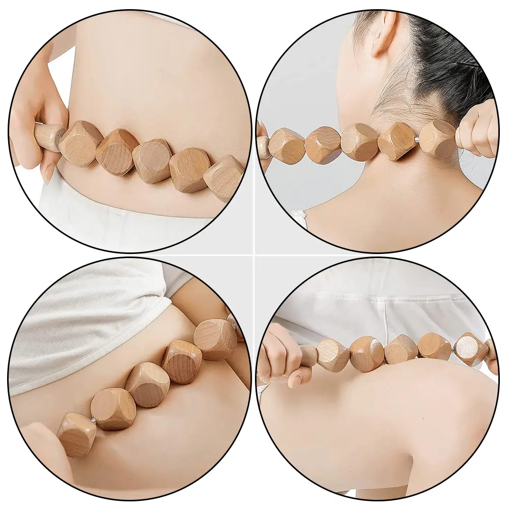 

Meridian Acupressure Massage Rod Body Scraping Massager Tool Wooden Smooth Surface Blood Circulation Muscle