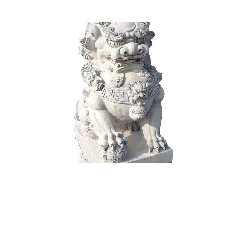 Sculpture Granite White Marble Unicorn Divine Beast Swiss Beast Square Sculpture Divine Beast Pixiu Ornament