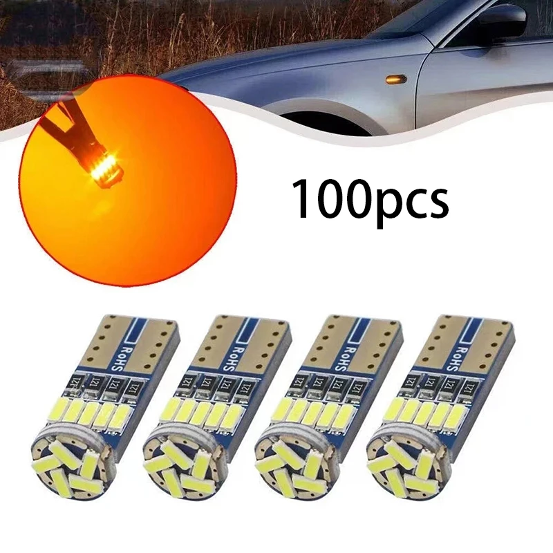 

100pcs T10 W5W 4014 15SMD LED Canbus High Power Car Clearance Wedge Side Light Interior Dome Reading Lamps 12V 6000K No error