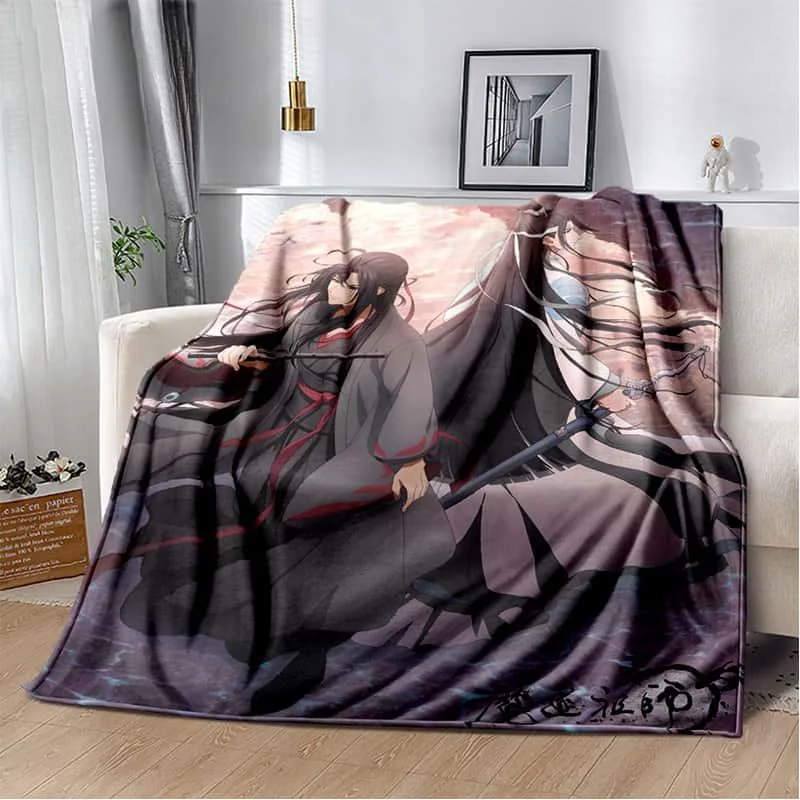 3D Anime Grandmaster of Demonic Cultivation Flannel Soft Throw Blanket Mo Dao Zu Shi Lightweight Warm Sofa Bed Travel Quilt Bed