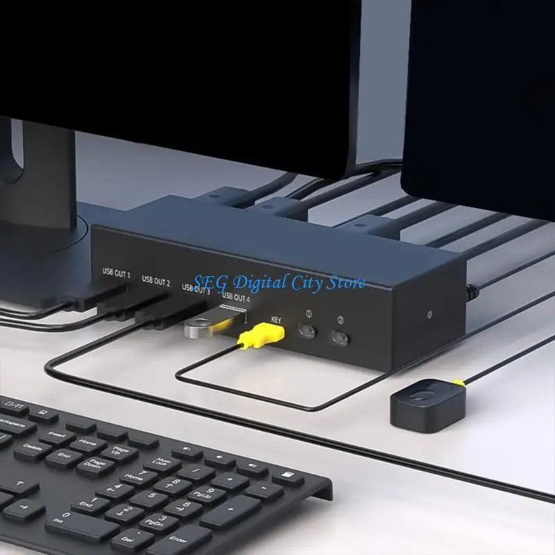 

U75B 2 Port 60Hz USB3.0 Two Monitors KVM Switches 8K Resolution for Multiple Taskings