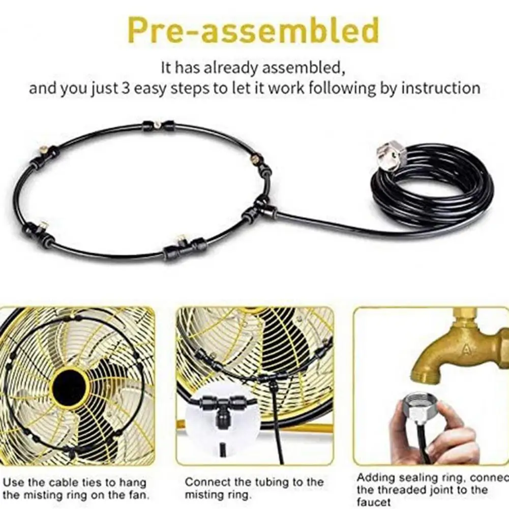 Sistema de nebulização de ventilador externo portátil de alívio instantâneo para pátio jardim pulverizador de névoa ultrafino de alívio instantâneo refrescante para viagens
