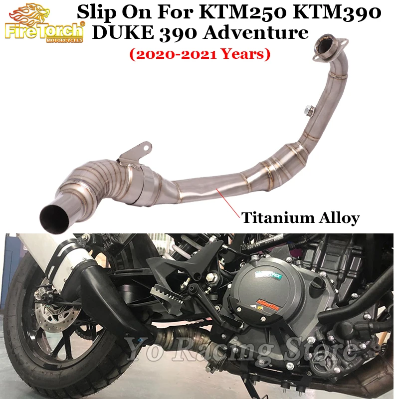 Slip On For KTM250 KTM390 DUKE 250 390 Adventure 2020 2021 Motorcycle Exhaust Escape Moto Modify Titanium Alloy Front Link Pipe