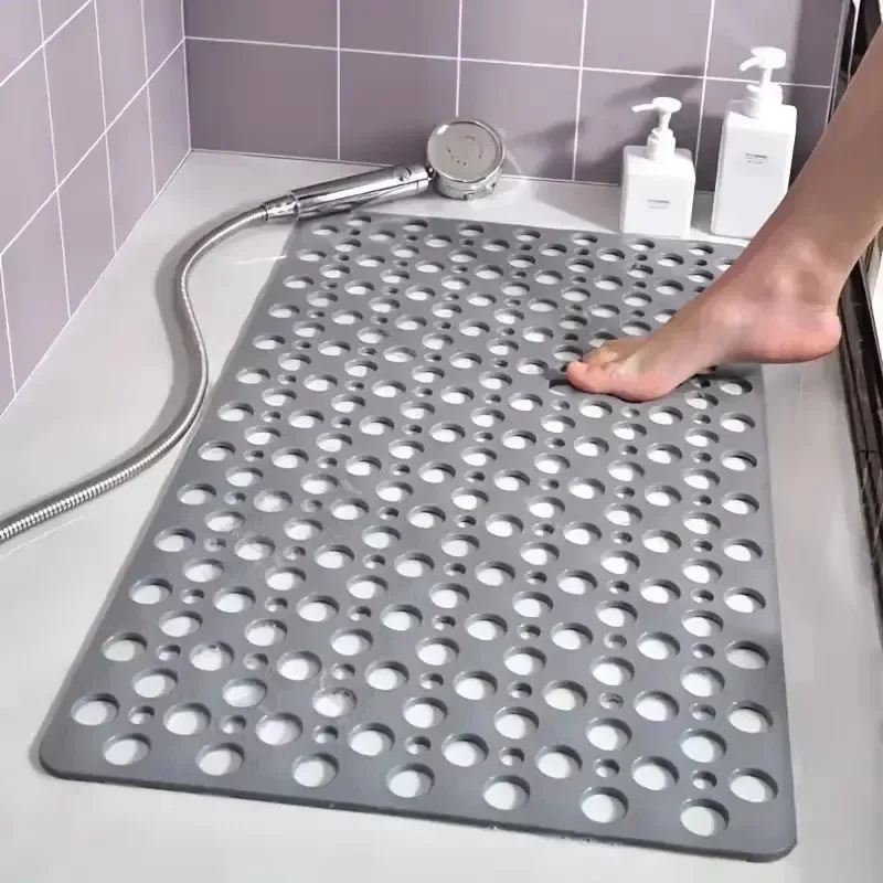 

Square Non-slip Bathroom Mat with Suction Cup and Round Hole Design Shower Anti-fall Household Shower Massage Quick Drainage Mat