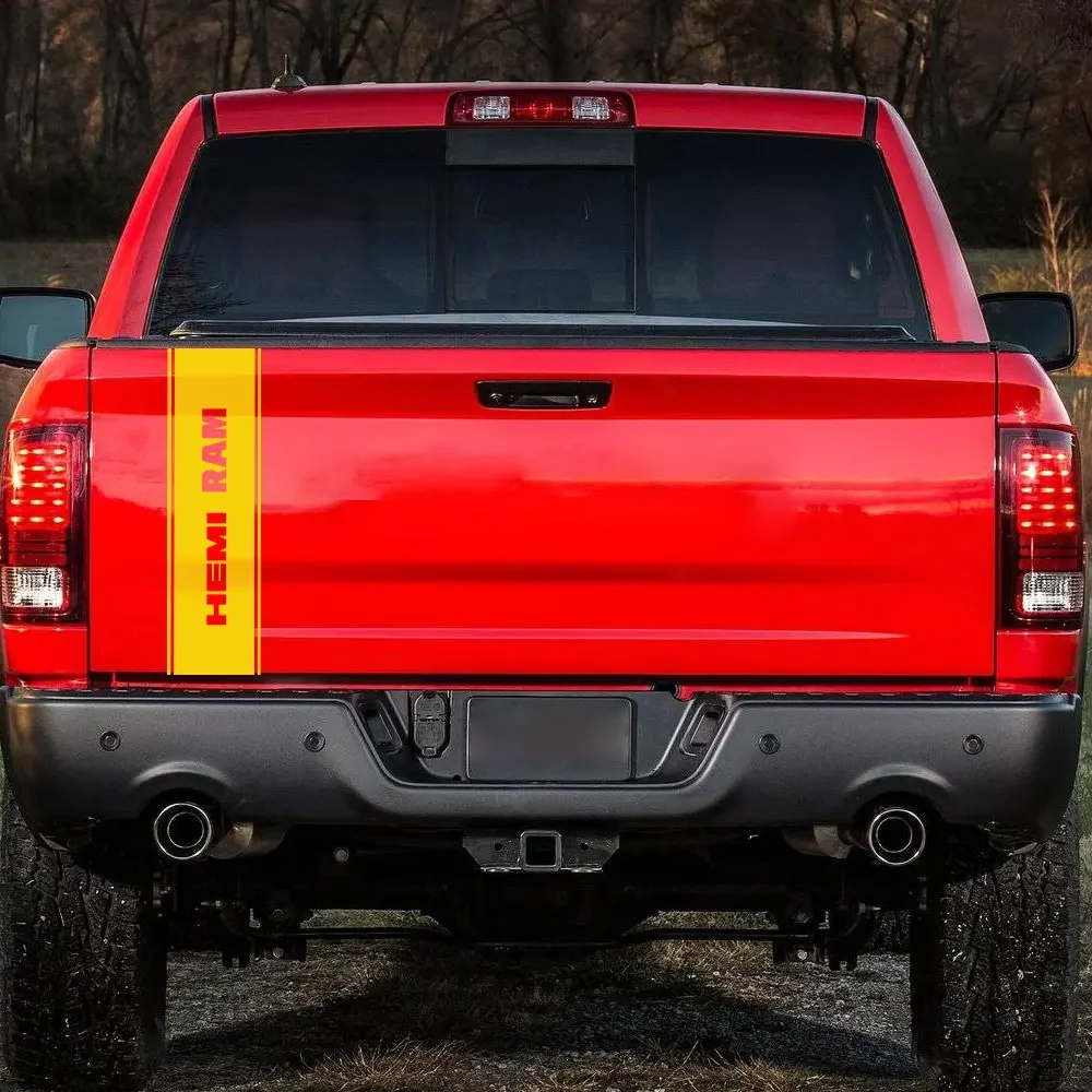 ملصقات باب خلفي لدودج رام من الخلف ، هيمي شاحنة متمردة ، ملصق حرف مخصص ، غطاء فينيل ، إكسسوارات سيارات
