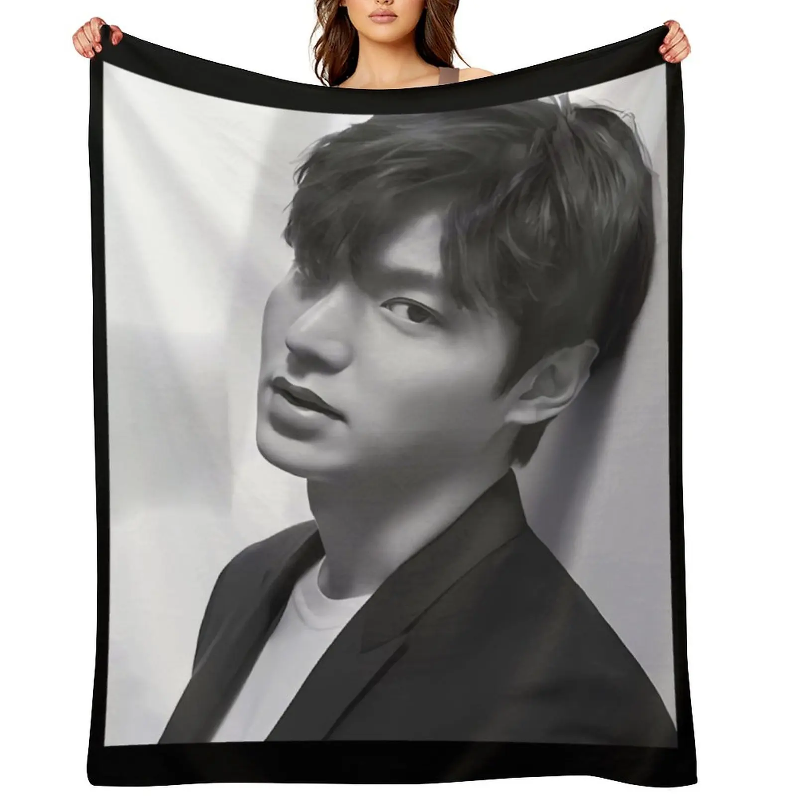 

Lee Min Ho - V8 Throw Blanket Extra Large Throw Furry Plaid on the sofa Decorative Beds Blankets
