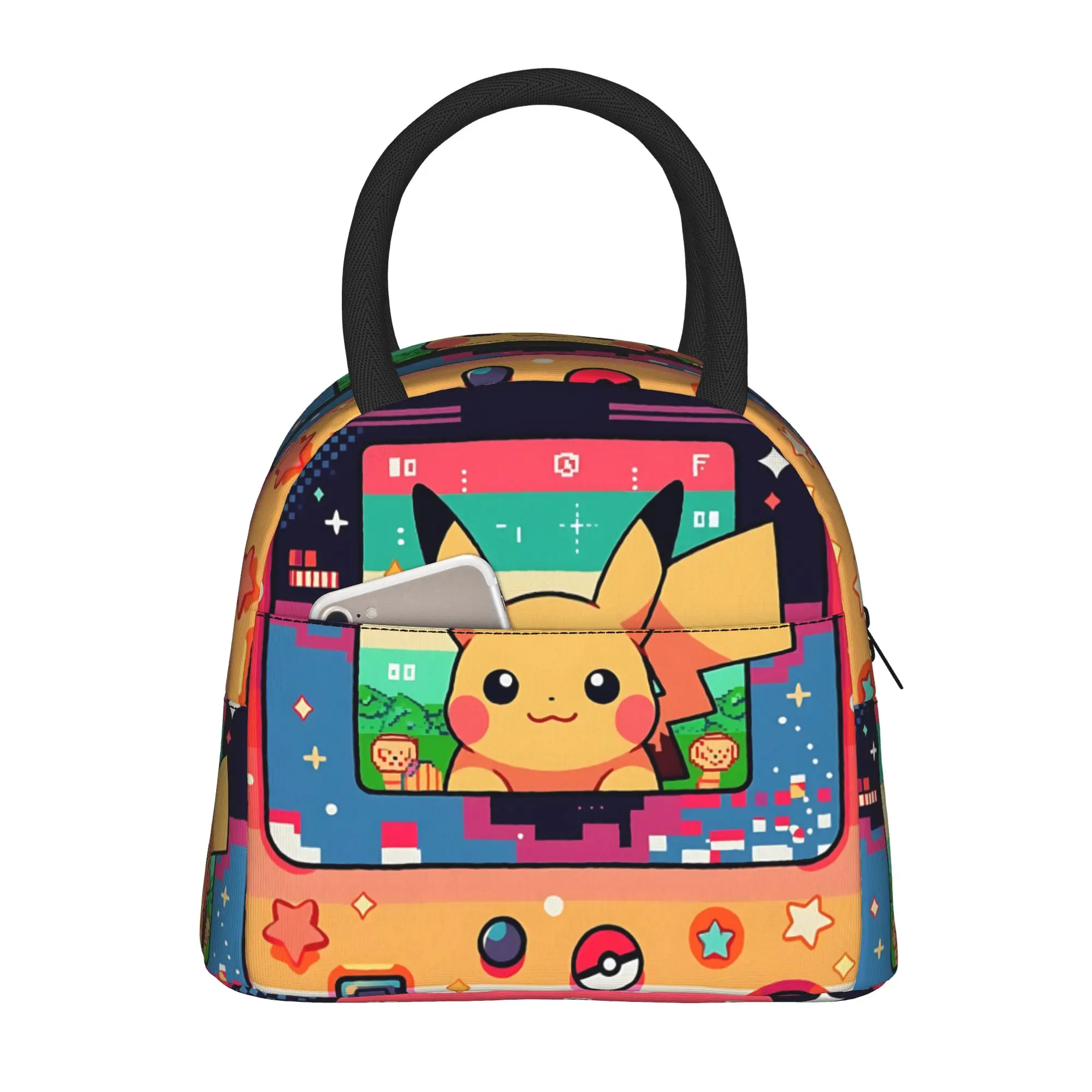 Cartoon Pokemon Theme Handbag Insulated Lunch Bag Ice Pack Rice Bag Pikachu Meme bolsa Student Bento Lunch Handbag Insulation