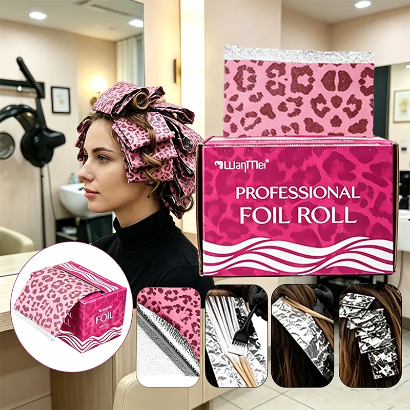 Professional Salon-Grade Embossed Textured Hair Coloring Foil, Anti-Slip Foldable Highlight Foil for Hair Dye Bleaching Salon Styling Tools