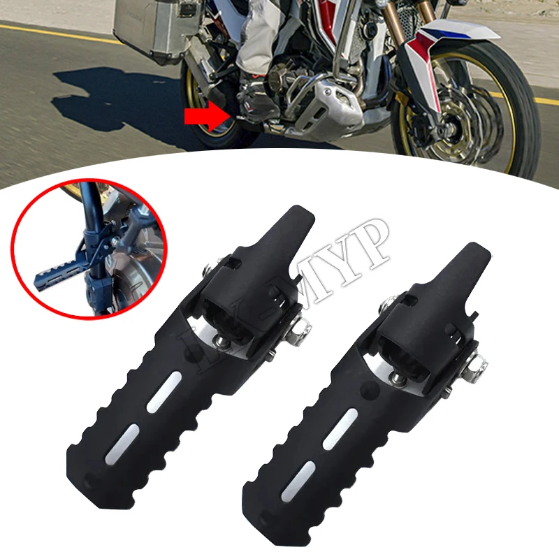 

Motorcycle Highway Front Foot Pegs Folding 22mm-25mmFootrests Clamps Fit For Honda CRF1000L Africa Twin CRF 1100 L Accessories
