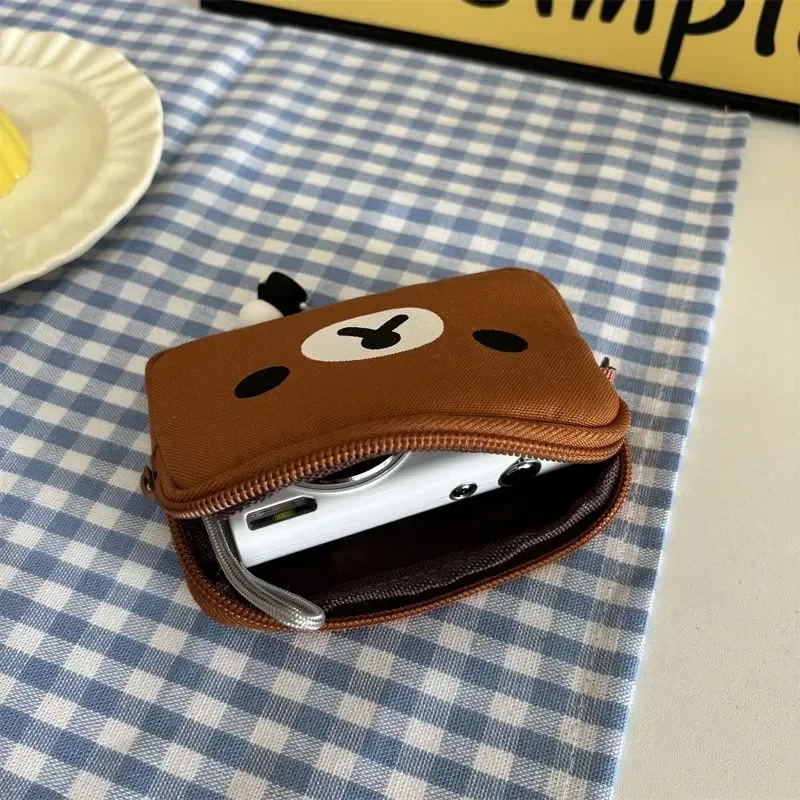 New Rilakkuma Oxford Cloth Storage Bag Cute Japanese Cartoon Character Lipstick Red Wallet Coin Card Holder Headphone Bag Gift