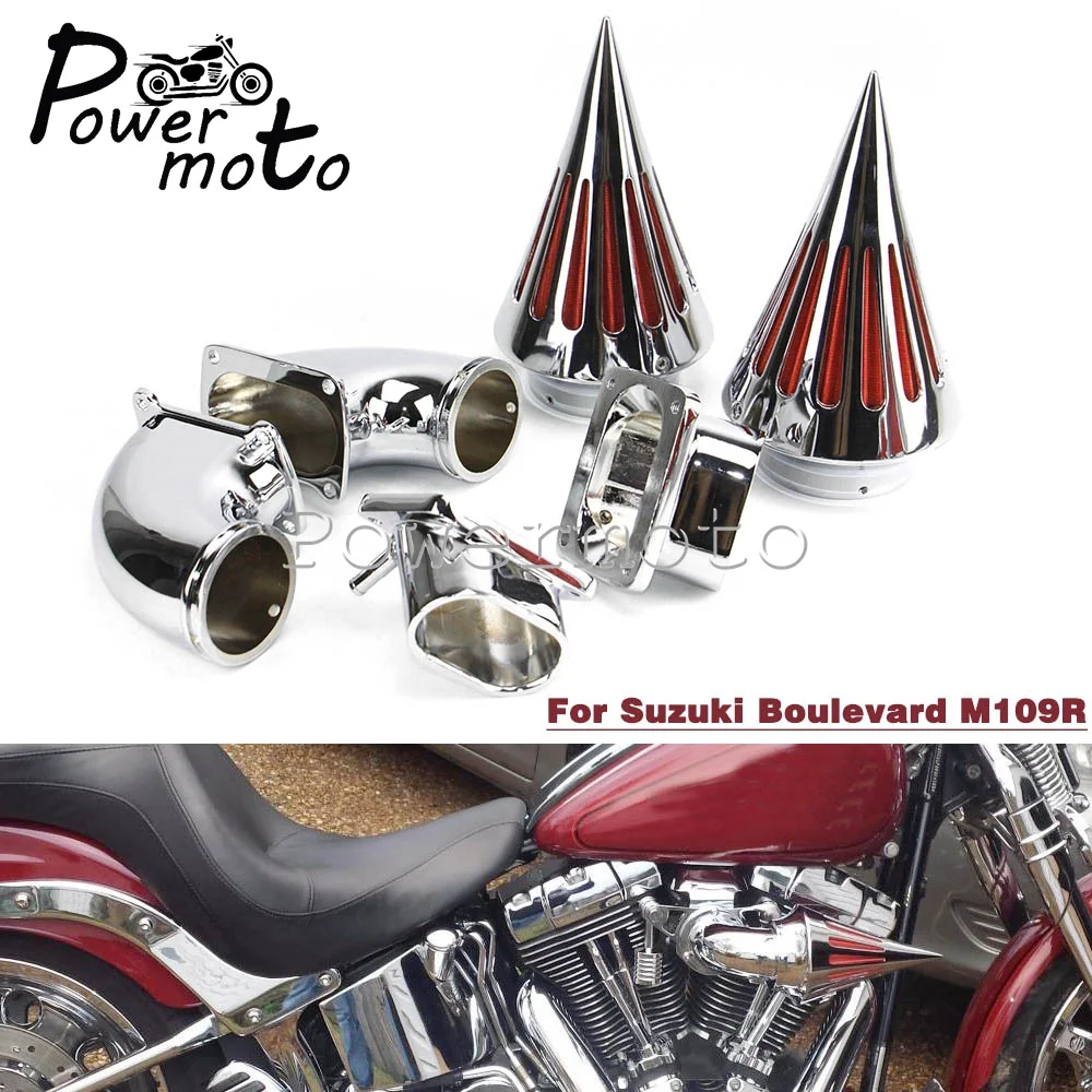 Aluminum Dual Twin Spike Air Cleaner Kits Intake Filter For Suzuki Boulevard M109 M109 R M109R 1995-2018 Motorcycle Accessories