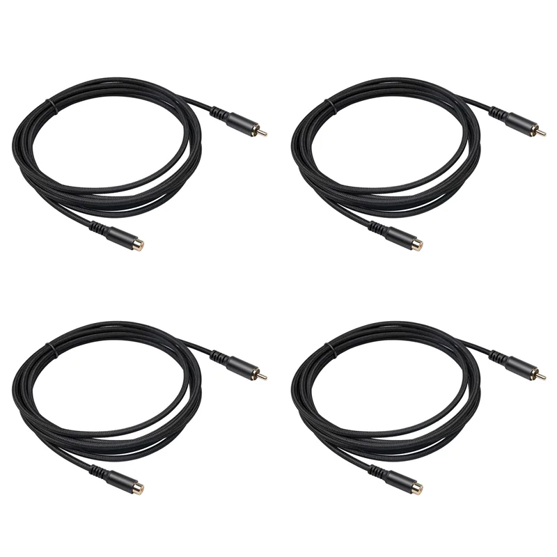 A32T-4X Cable de extensión RCA Cable de Audio y vídeo RCA Cable RCA macho a hembra para altavoz, subwoofer, cámara, HDTV, 1,8 M