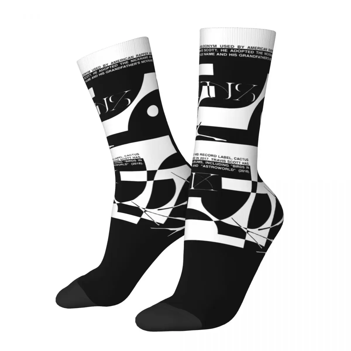 Cool Cactus Jack Rapper Theme Design Crew Socks Merch for Female Cozy Sock