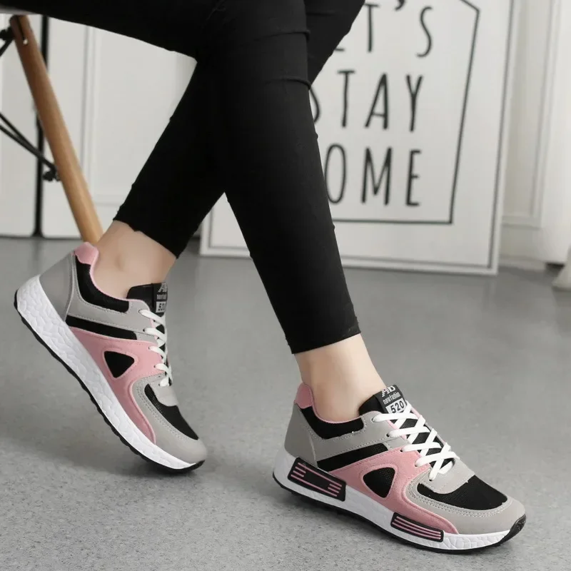 Gemengde Kleur Mode Vrouw Sneakers Platform Vrouwen Schoenen Tennisschoenen Lederen Patchwork Dames Sportschoenen Zapatos Para Mujeres