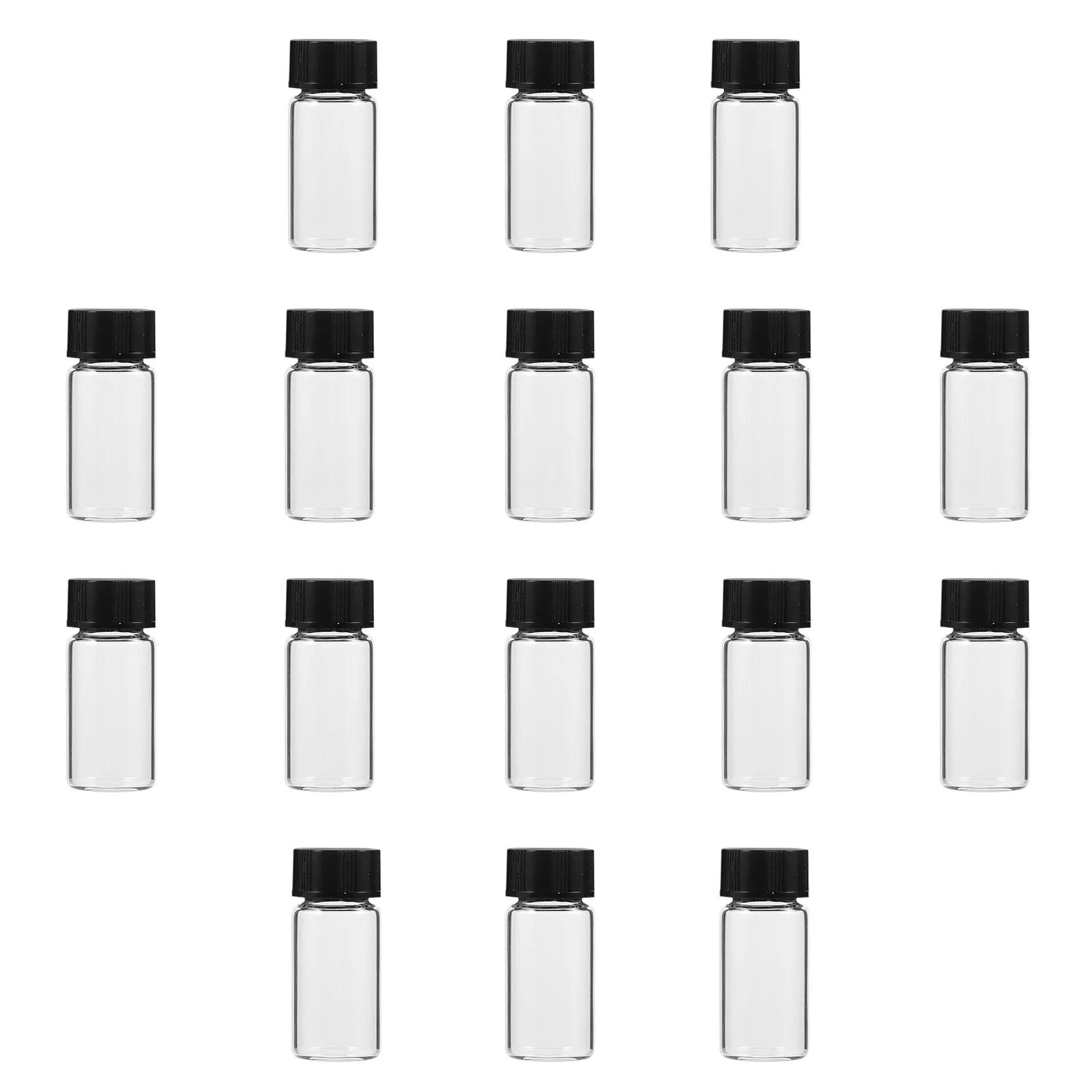 100Pcs 5ml Clear Glass Vials with Caps High Pressure Resistant Safe Storage for Mixes Oils Samples Glass Vial with Lid