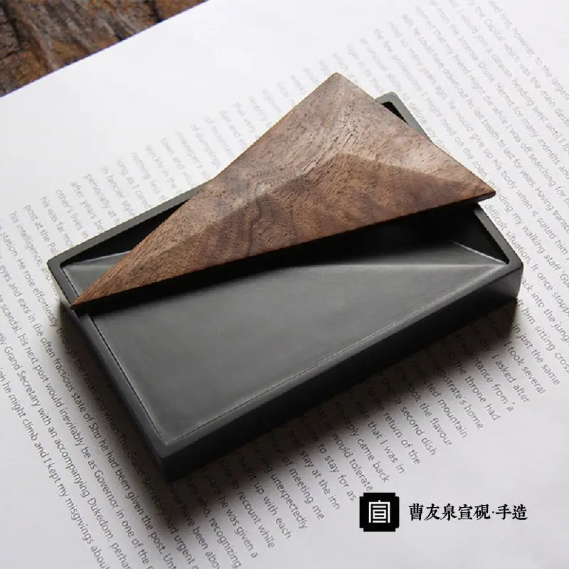 Cao Youquan's high-grade brush, inkstone, multi-purpose, portable study, four treasures, ink butterfly