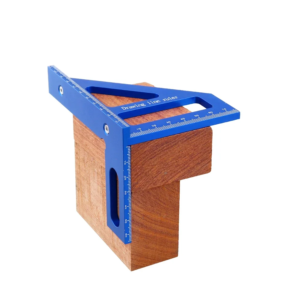 Precision Aluminum Alloy  Miter Triangle Ruler 45°/90° Woodworking Square Protractor  3D  Multifunctional Measuring Toolsolss
