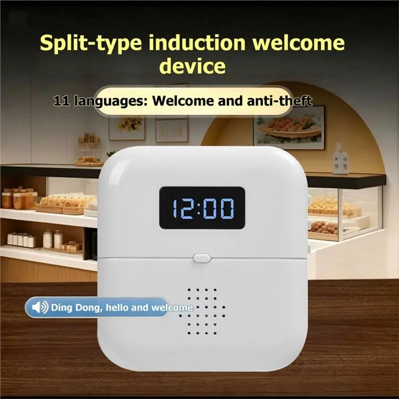 B23B Welcome Doorbell Wireless Motion Sensor Intelligent Door Chime For Home Business Store UK PLUG