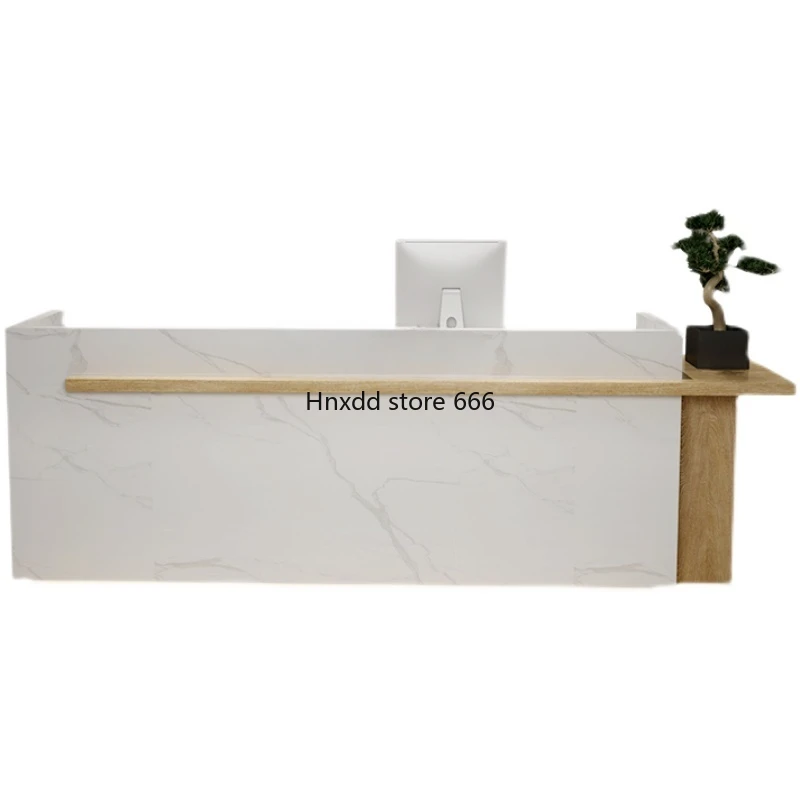 Customized Simple Modern Cashier Shop Small Bar Beauty Salon Company Hotel Light Luxury Front Desk Reception Counter Customized