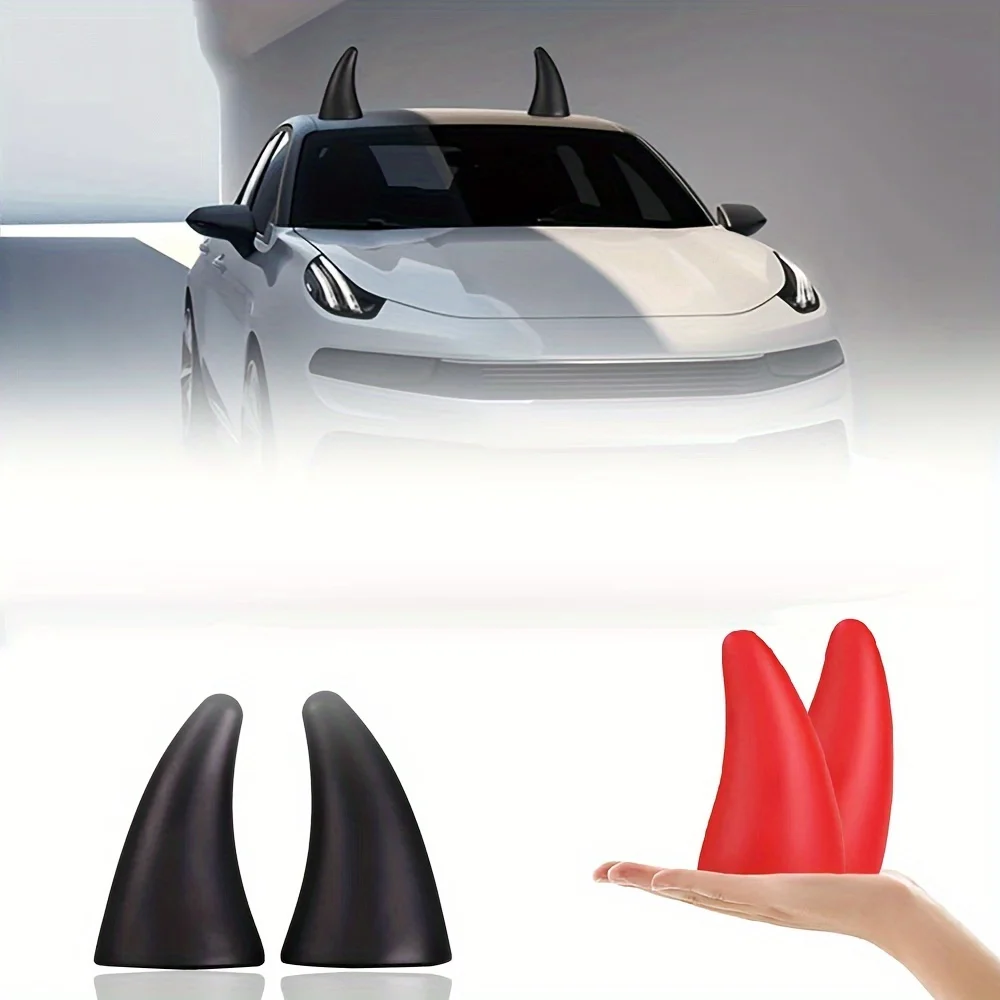 2Pcs Cute Devil Horns Car Roof Decoration Universal for Car Tricycle Four-Wheels Vehicle Styling Exterior Ornament Accessories