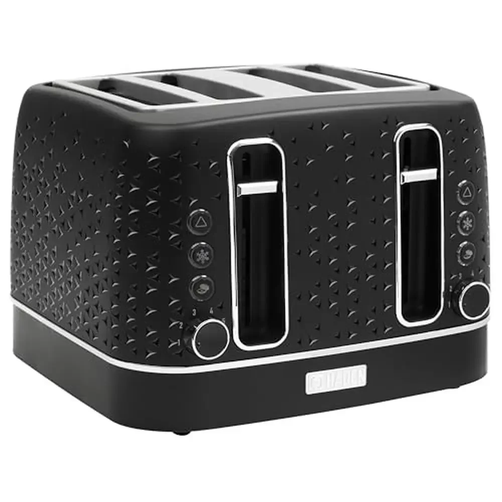 4-Slice Wide Slot Stainless Steel Toaster with Adjustable Browning Control & Non-Slip Feet Modern Design Bagel & Bread Toaster