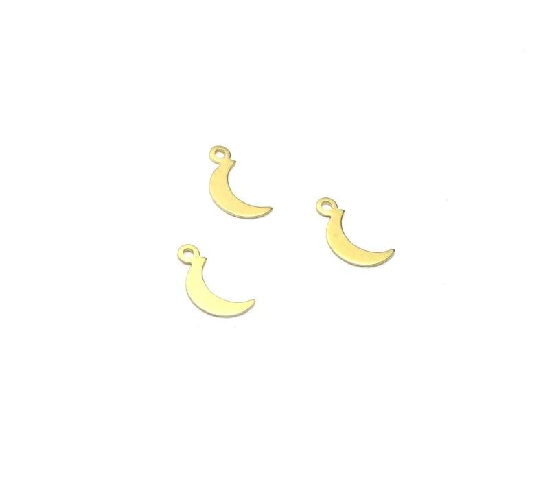 100pcs Tiny Moon Charm, Moon Charm For Jewelry Making, Earring Findings, Add-On Bracelet Charms, Moon Ornament, 11.5x6mm R2839