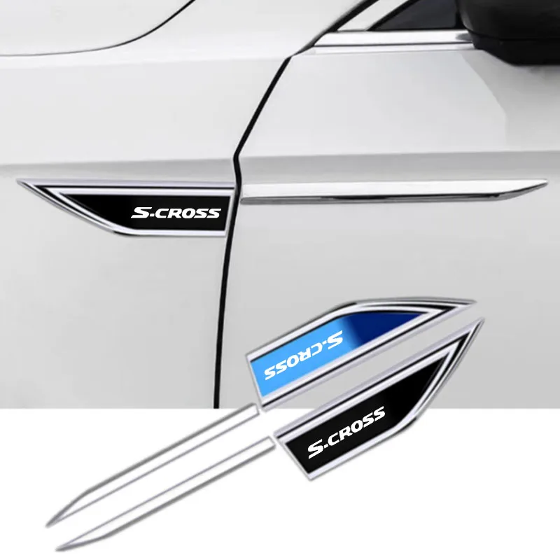 2PCS Car Side Fender Knife Stickers Emblem Badge Decals Trim Styling For SUZUKI S-CROSS SCROSS  Accessories