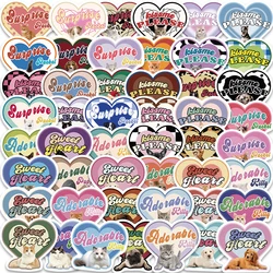 49PCS Y2K Sweet Heart Pink Cartoon Cat Dog Cute Stickers Aesthetic Kitty for Scrapbook Car Motorcycle Laptop Kids Toy Sticker