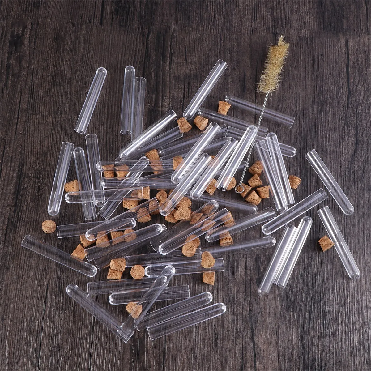 

Brush Plastic Test Tube Wood Plug Set Corks Transparent Reagenzglas Tubes De Laboratoire
