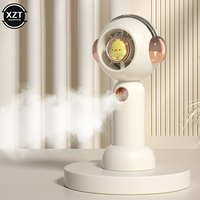 USB Spray Function Mini Small Fan Desktop Fan 3-speed Wind 500mAh Type-C Charging Detachable Base Women Gifts for Outdoor Travel