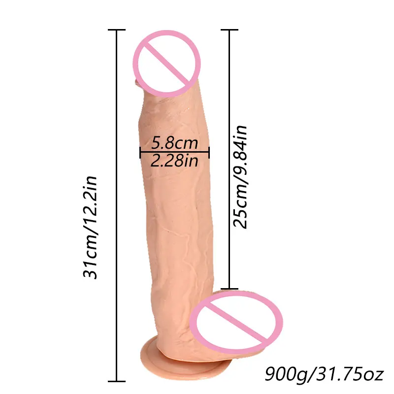 12.2inX2.28in Dildo Realistic Huge Erotic with Suction Cup Sex Toys for Woman Super Huge Dildo Sex Very Big Penis Adult Sex Toys