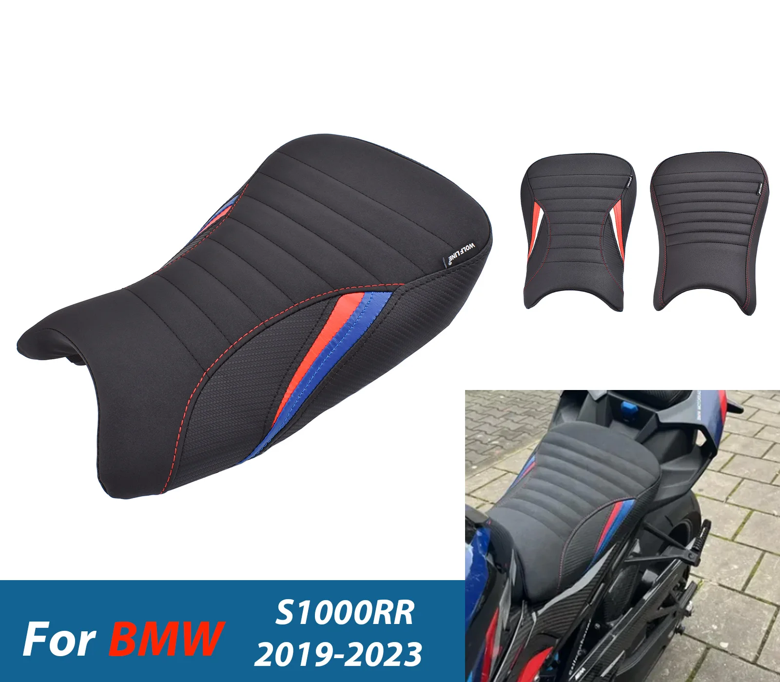 

For BMW S 1000RR 2019-2023 Motorcycle Seat Front Driver and Passenger Cushion Replace Parts Back Seats Accessories
