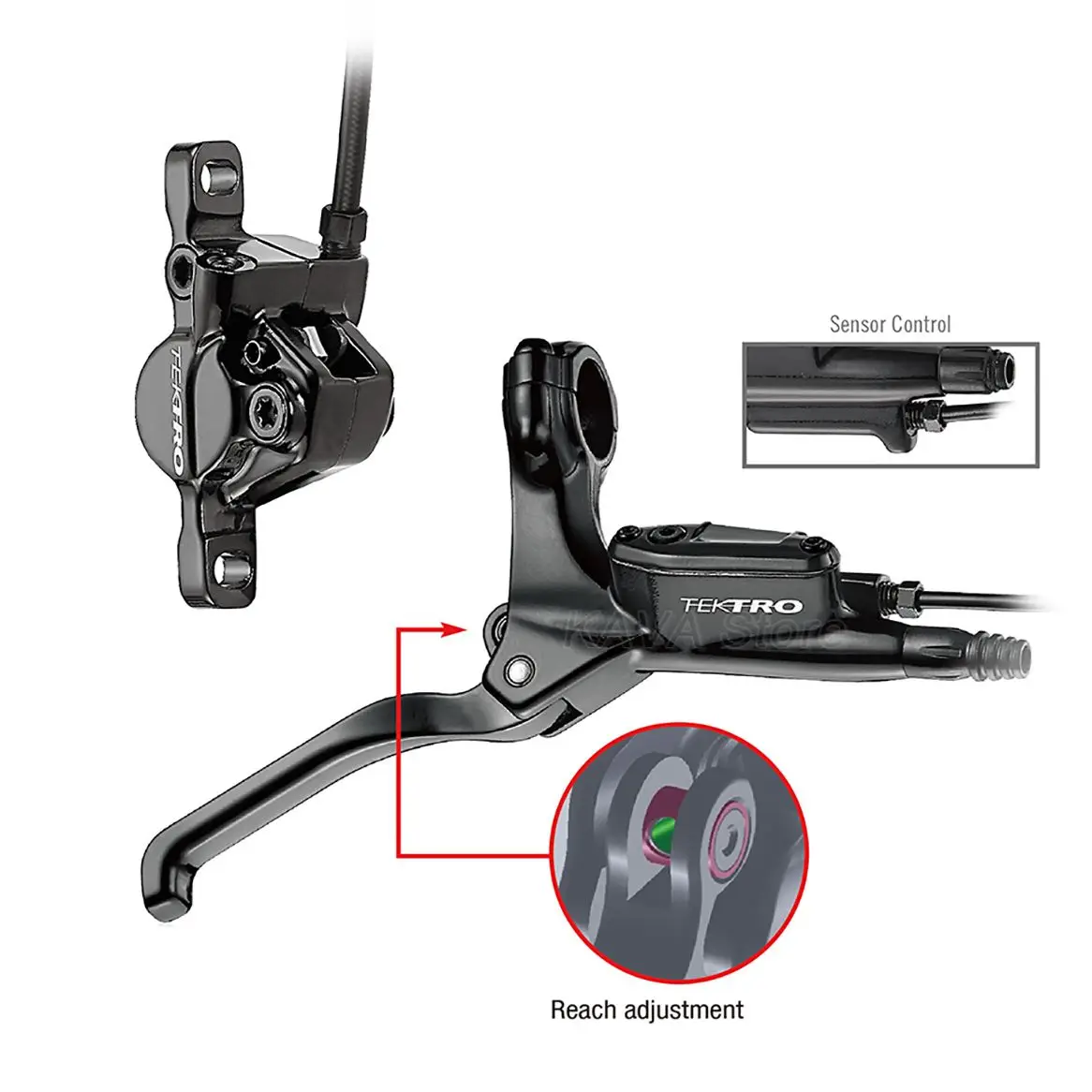 TEKTRO-Hydraulic Disc Brake for Electric Scooter, Power-off Oil Discs, Bicycle Power Control, HD-E3520 MTB, 160 R, 180R