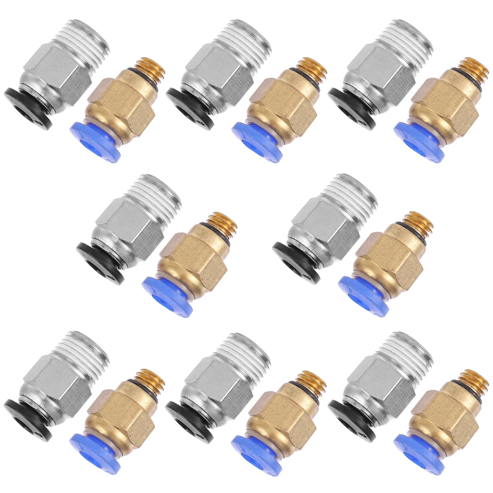 

16Pcs 3D Printer Pneumatic Fittings Metal Quick Connector Thread Adapter Wear Resistant Oxidation Proof Long Life