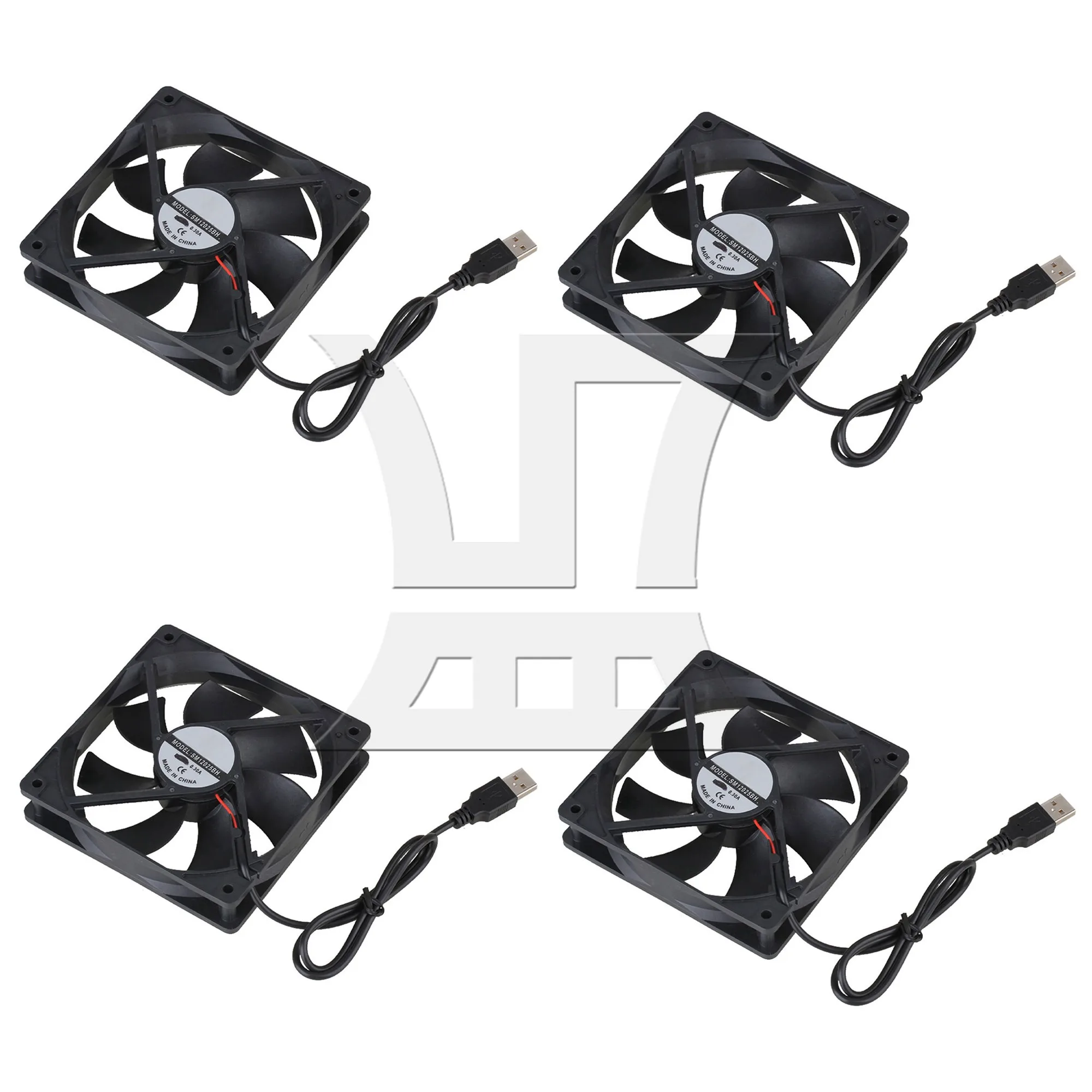 4 Pcs USB Cooling Fans Portable DC 5V 4.72x0.98inch for Computer Case