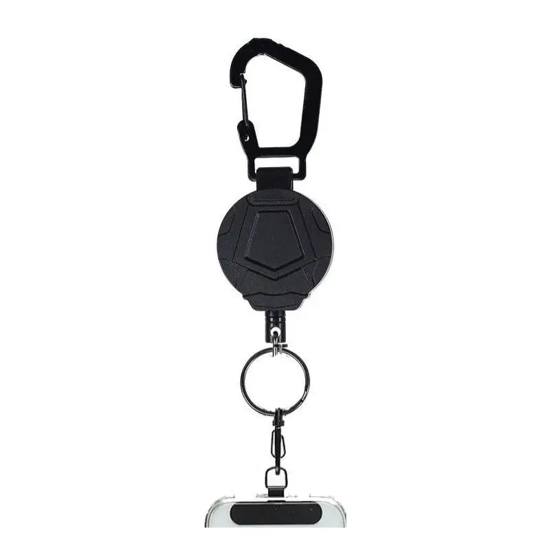 Anti‑Theft Durable Retractable Phone Holder Keychain Heavy Duty Strap Tether With Carabiner For Hiking Cycling Climbing