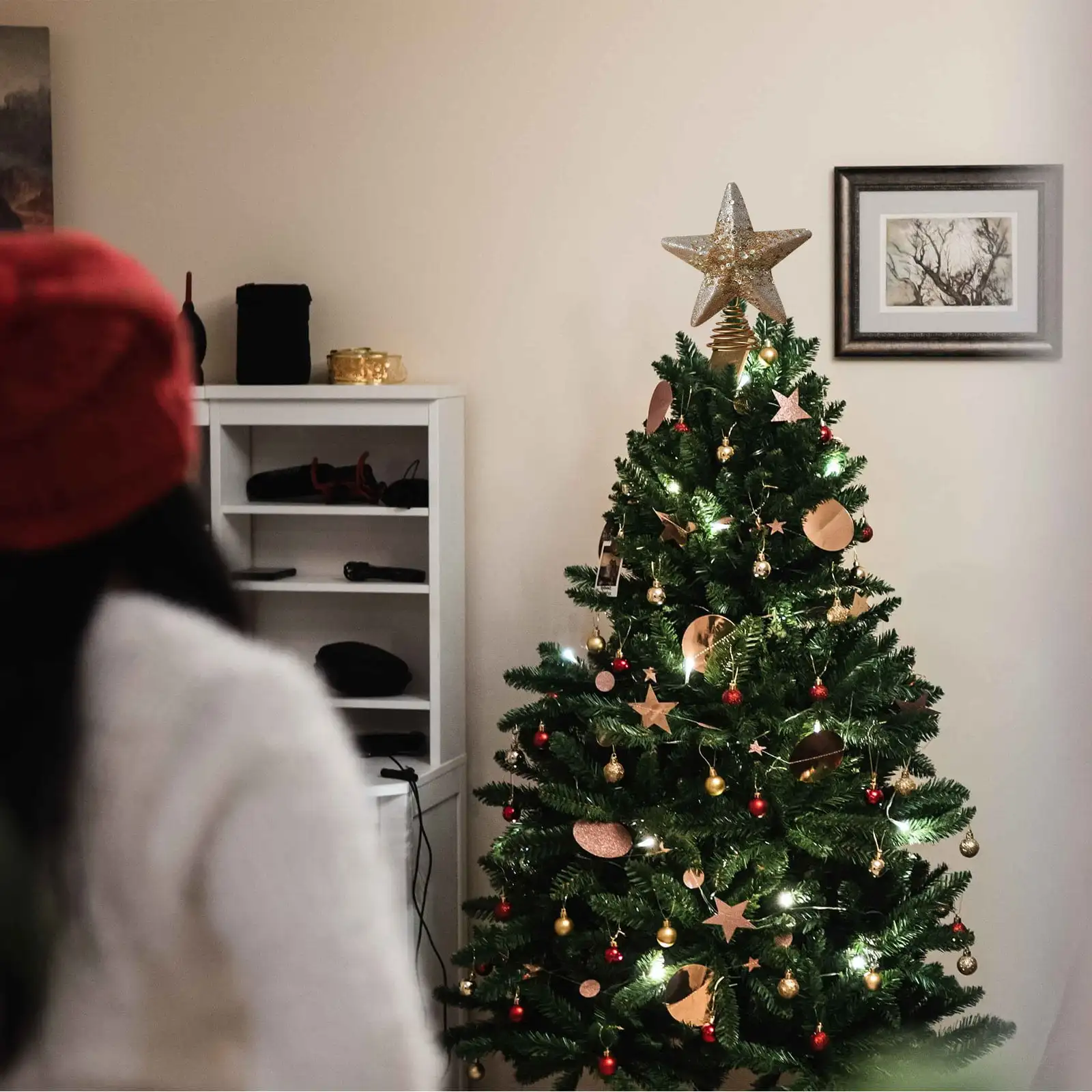 

Christmas Tree Top Star Decoration Shiny Unique Christmas Star Topper Christmas Tree Hanging Ornament DIY Party Decor Pendant