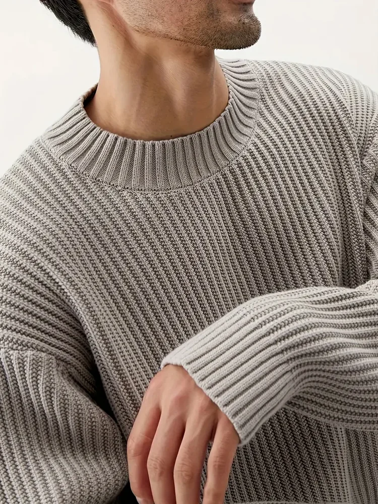 Autumn Winter Pullovers Men Solid Thicken Warm All-match Knitwear Korean Fashion Sweater Loose Cozy Trendy Casual Couple Clothes