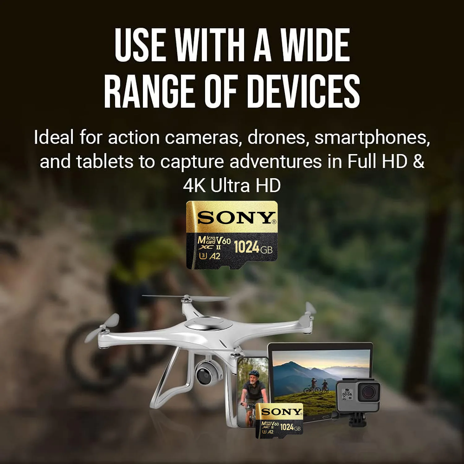 Sony Micro TF SD Card  Extreme SD Memory Card 128GB TF Flash Cards 1TB 512GB 256GB A2 U3 V30 SD For Xiaomi Phone Computer