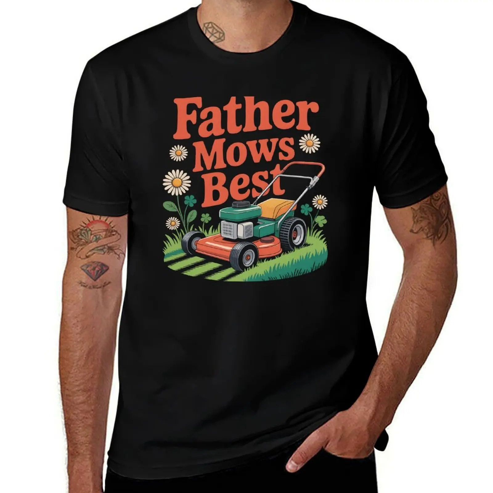 

Father cotton t Care Mows Dad Gardener with t shirts t prints man for Lawn white men T-Shirt 100% pack shirt shirts Best