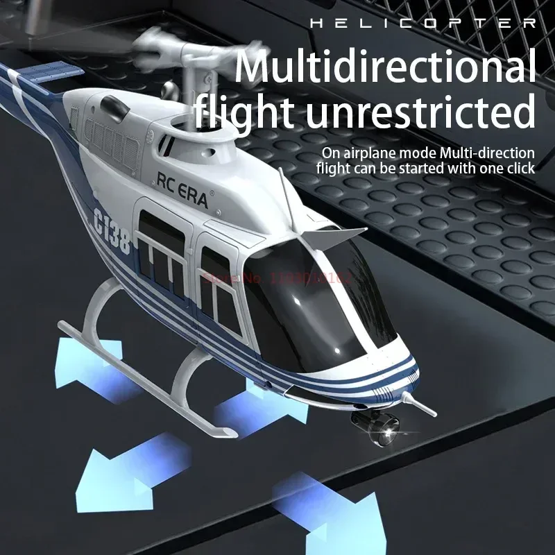 Controle Remoto Simulação RC Bell 206 Helicóptero, C138 Altitude Hold, 2.4g, 6Axis Gyro, Expert Hobbyists Gift, 1:36, Novo