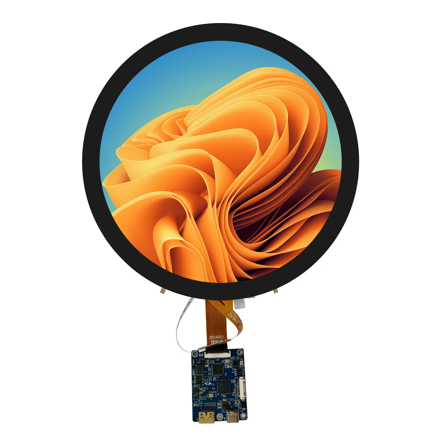 7 Inch Round TFT LCD Display 1080*1080 Circular Screen MIPI With Touch Panel Monitor High Brightness 900nits Sunlight Readable