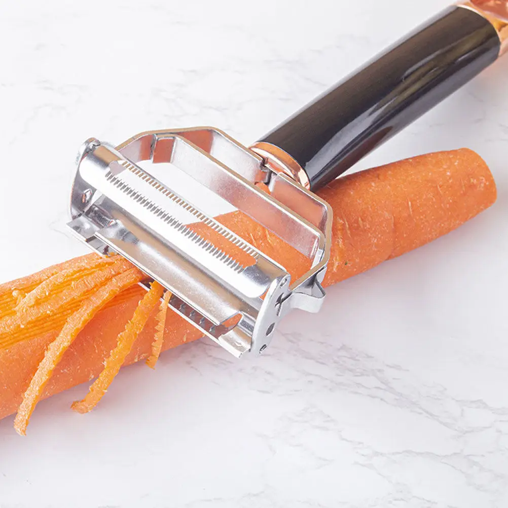 1 Rallador y Pelador Ergonómico de Cocina para Patatas, Zanahorias, Queso, Calabacín, Preparación de Ensaladas, Agarre Fácil y Eficiente, Plateado