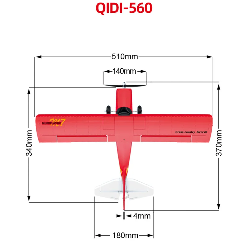 QIDI560 M7 RC Plane Off-road 4CH Remote Control Airplane With 500mm Wingspan Fixed Wing Aircraft Model Toys for Children