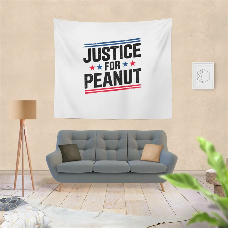 Gaslight Gatekeep Girlboss Justice For Peanut The Squirrel Tapestry Wall Hanging Art for Bedroom Living Room Decor