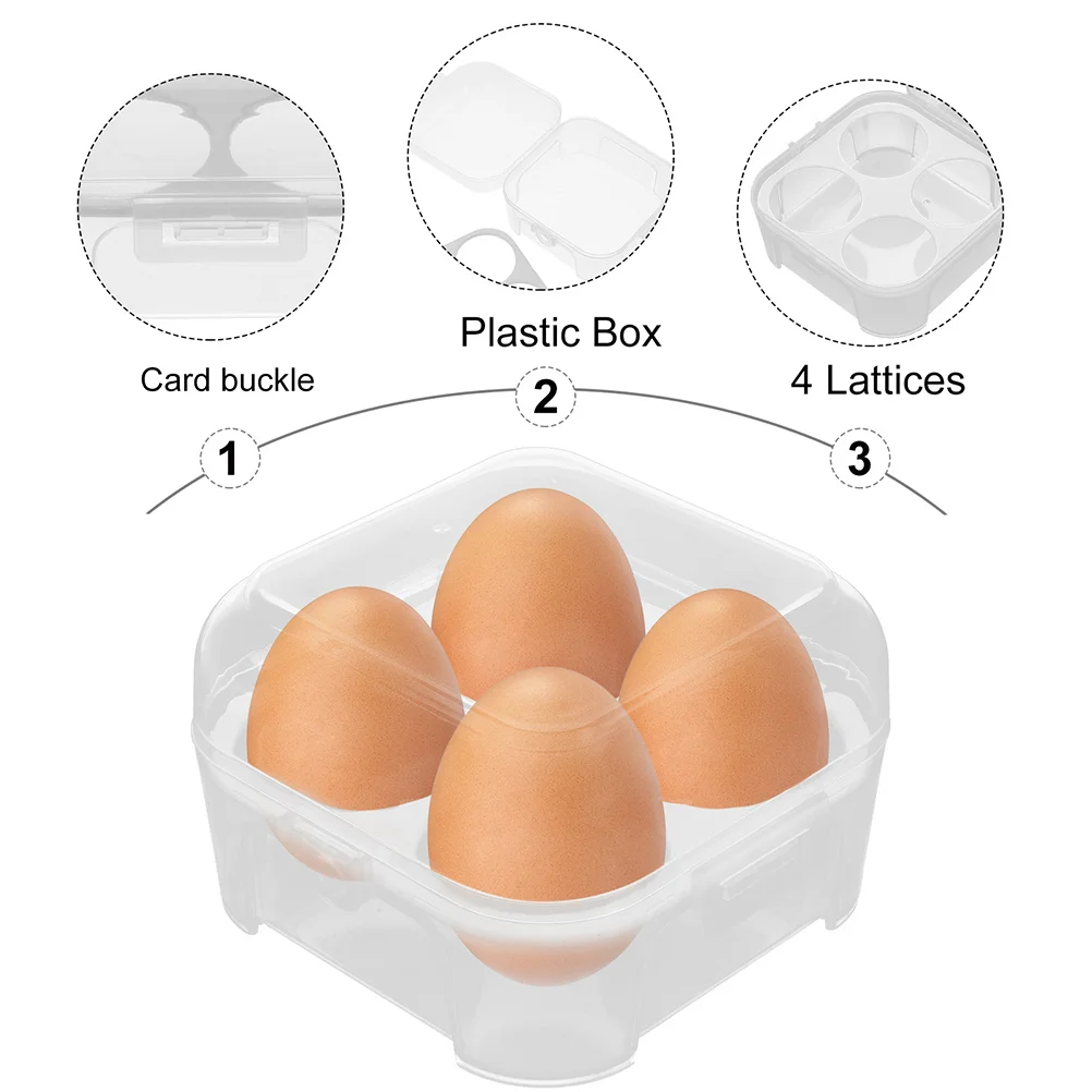 

2 Pcs Hard Boiled Egg Container Tray Storage for Refrigerator Fridge Transparent PP Fresh Keeping Boxes