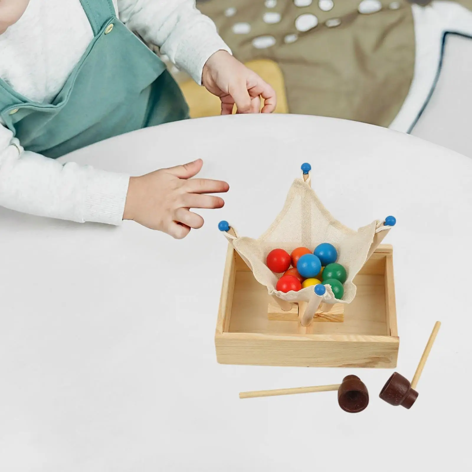 Wooden Ball Toy Clip Bead Game Color Recognition Developmental Game Color