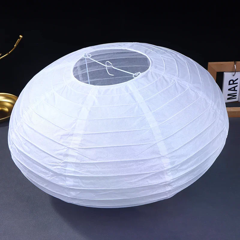 Flying Saucer Shape Paper Lamp Wedding Wall Sconces Chinese Wedding Party Balls Hanging Decoration Paper Ball Lampshade